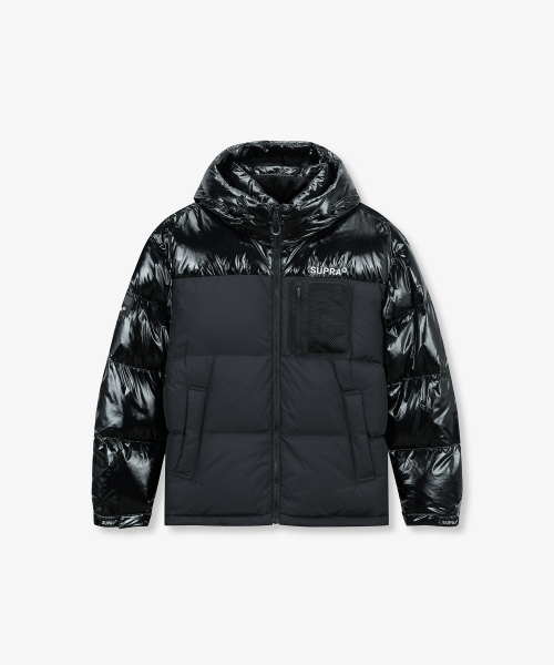 Короткий пуховик с сетчатыми карманами (BLACK)