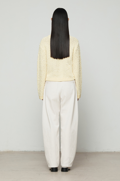 Твидовый кардиган Butterfly Tweed Knit Cardigan [Cream]