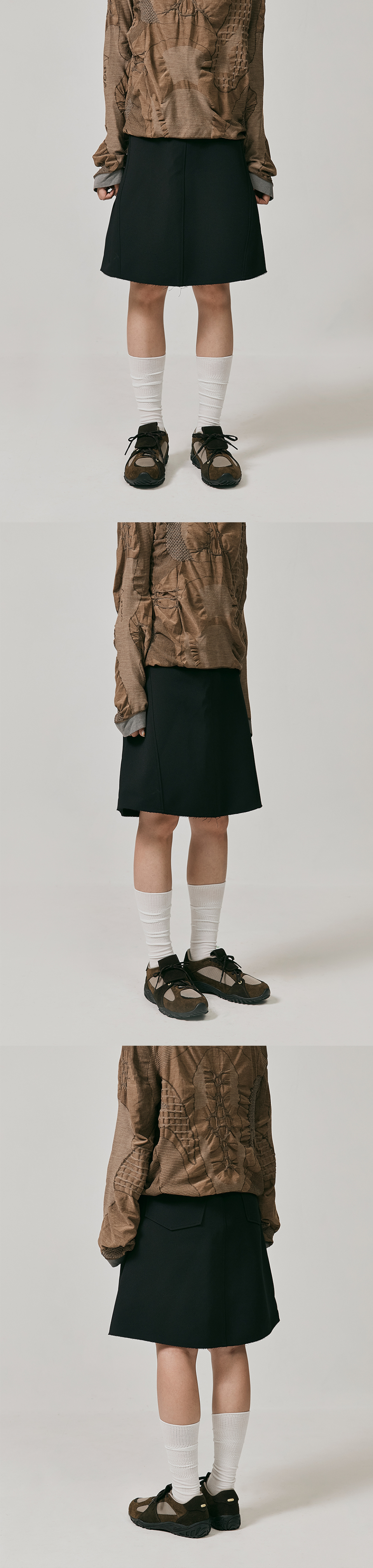 スニーカー NEGATIVETHREE Asymmetry Sneakers_Khaki Brown MUSINSA | NEGATIVE THREE Asymmetry Sneakers_Khaki Brown