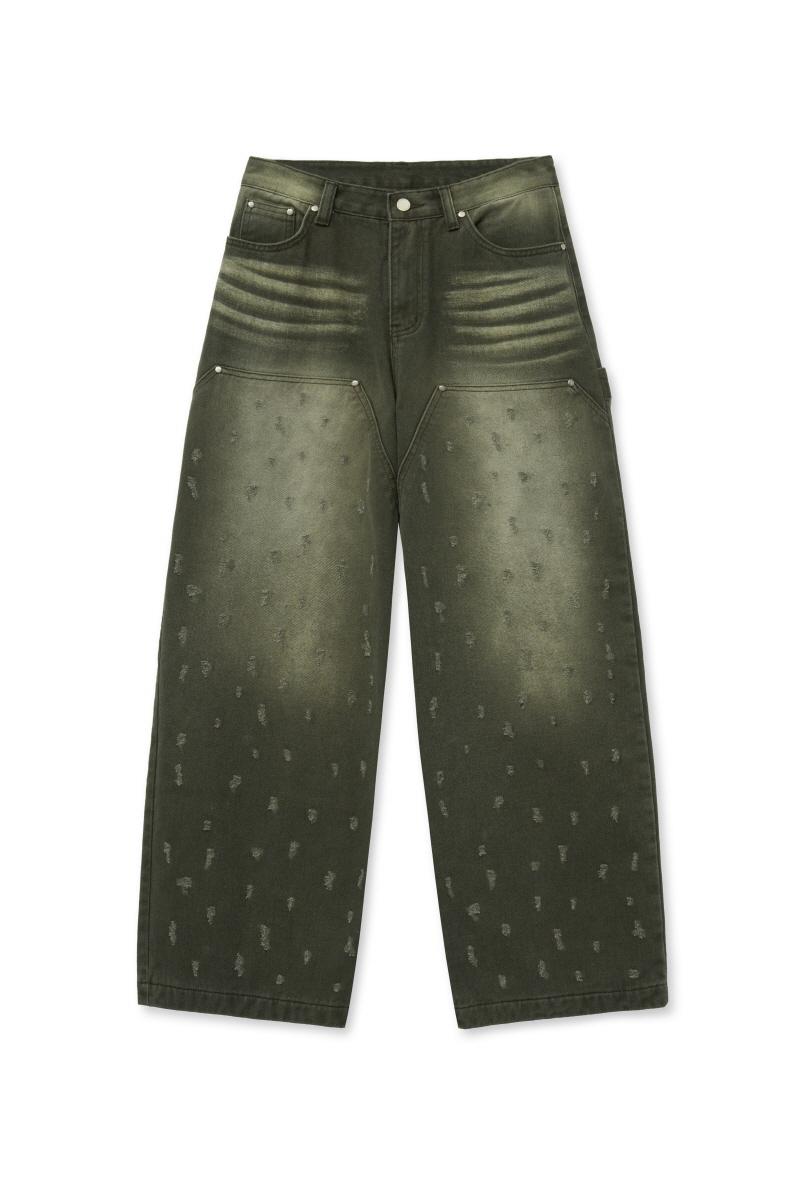 ●MIDNIGHT MOVE● shot damage pants khaki 24fw77 MUSINSA | MIDNIGHT MOVE shot damage pants [khaki]