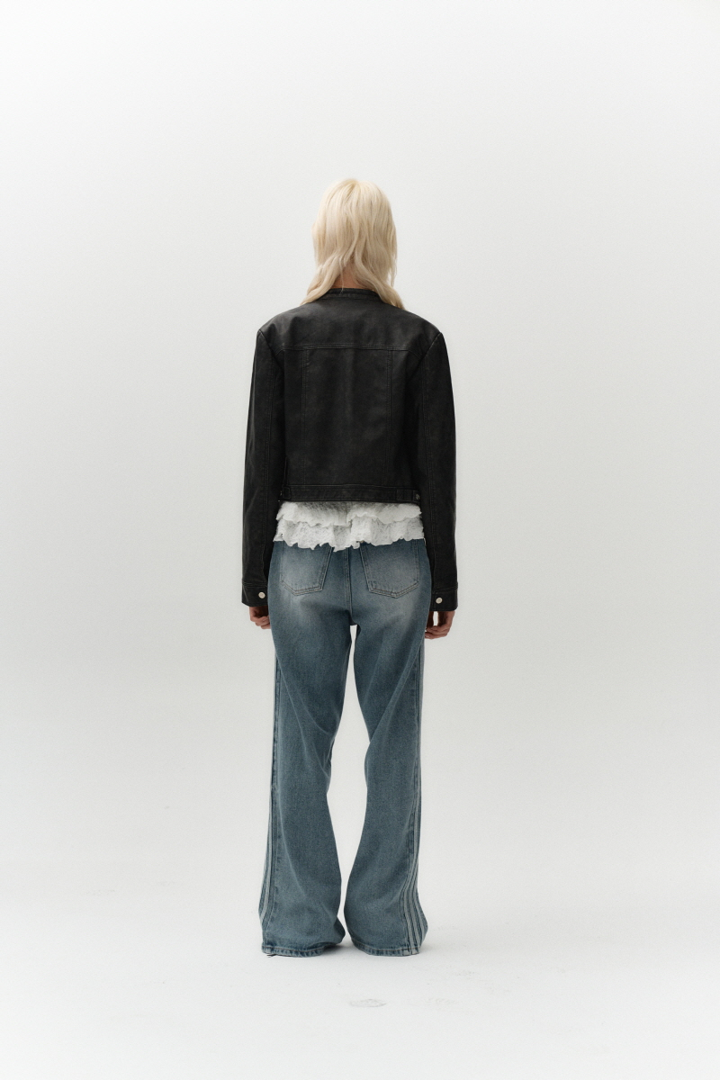【MIDNIGHT MOVE】 ws leather jacket /追跡付 MUSINSA公式 | MIDNIGHT MOVE ws leather jacket [black]