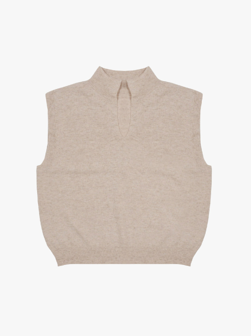 Вязаный жилет с воротником Beige