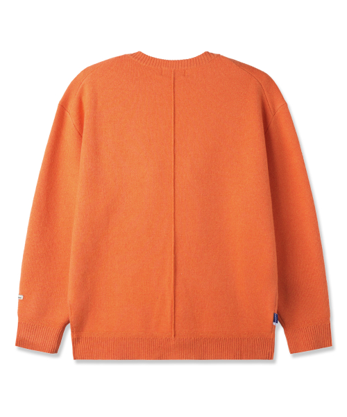 Мягкий шерстяной круглый свитер BK8937_Orange