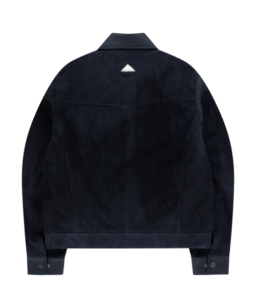 кожаный TRIM SUEDE JACKET (NAVY / GOATSKIN)
