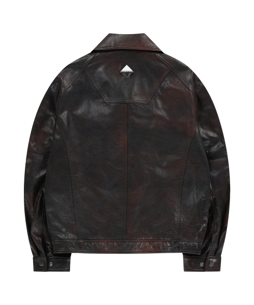 BUFFALO кожаный BLOUSON JACKET (RED BROWN)