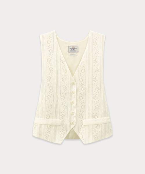 Vintage Lace Vest - Cream