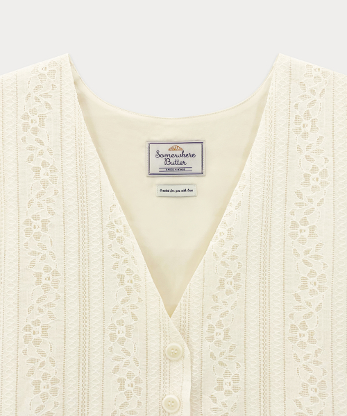 Vintage Lace Vest - Cream