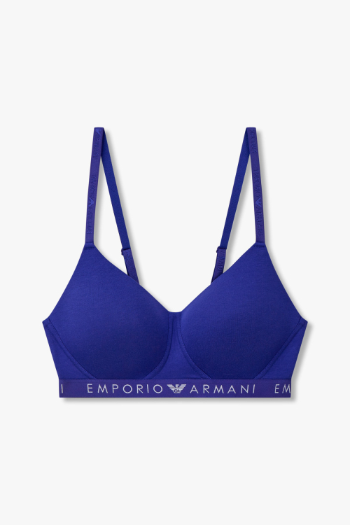 EMPORIO ARMANI UNDERWEAR мягкий бра с логотипом, Blue 0824381528