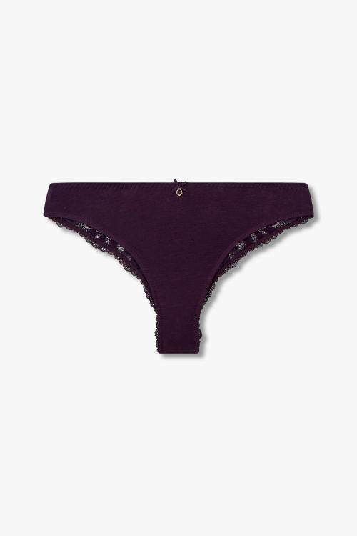 EMPORIO ARMANI UNDERWEAR женские кружевные бразилианские трусики — Dark Purple 0824311516
