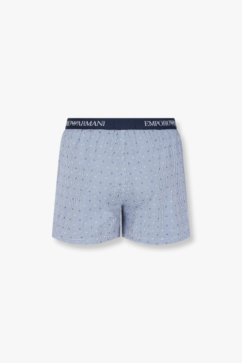 Мужские трусы-боксеры с логотипом EMPORIO ARMANI UNDERWEAR Blue 0814312074