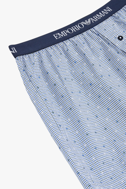 Мужские трусы-боксеры с логотипом EMPORIO ARMANI UNDERWEAR Blue 0814312074