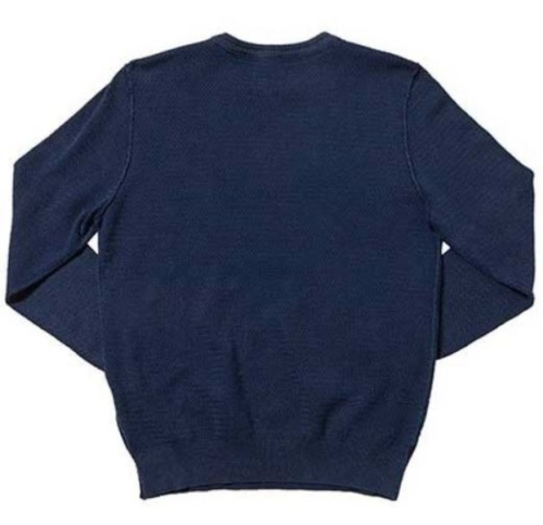 Круглый хлопковый джемпер вафельной вязки [NAVY]