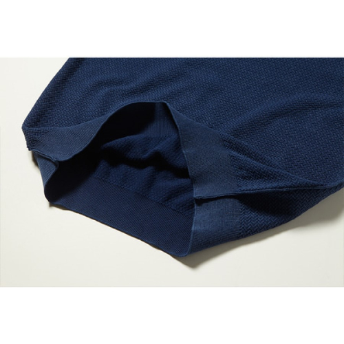 Круглый хлопковый джемпер вафельной вязки [NAVY]