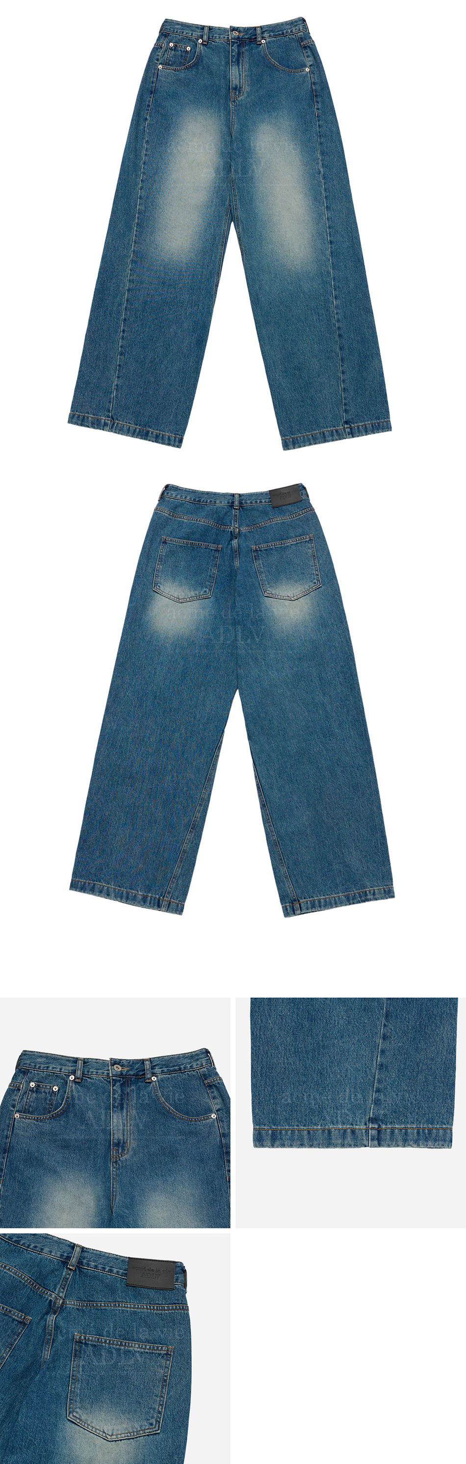 ADLV ♥FRONT SIDE LINE SEMI TAPERED DENIM PANTS/追跡付 ADLV ♥FRONT SIDE LINE SEMI TAPERED DENIM PANTS/追跡付