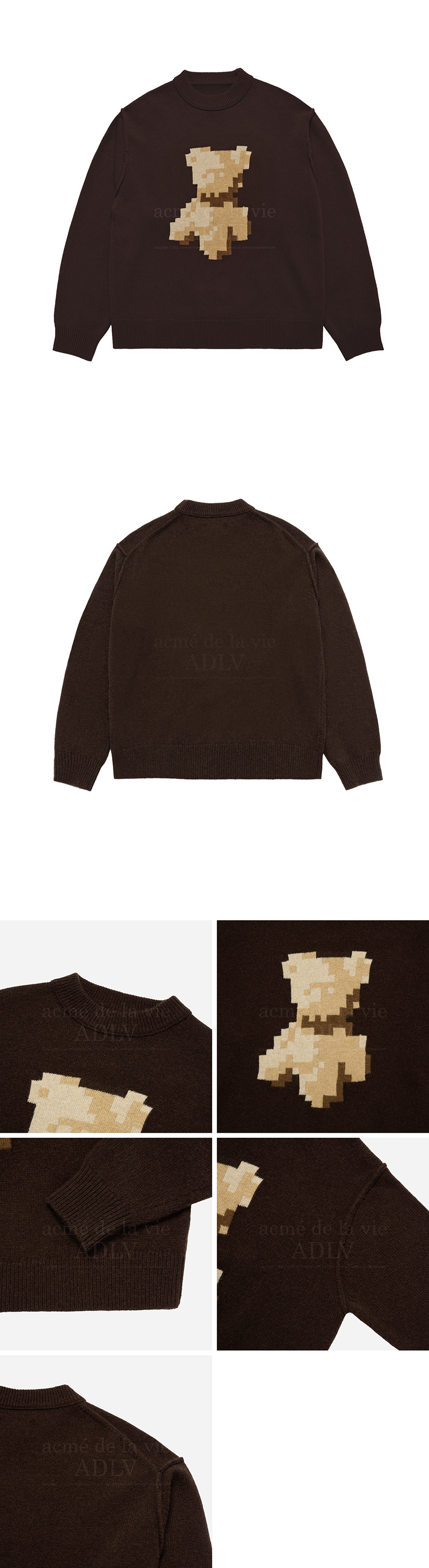 【ADLV】 PIXEL BEAR ARTWORK KNIT /追跡付 아크메드라비(ACME DE LA VIE) PIXEL BEAR ARTWORK KNIT