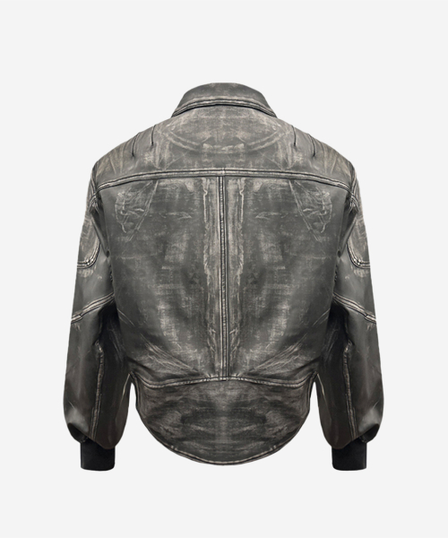 Leather Pauldron Biker Cropped Jacket