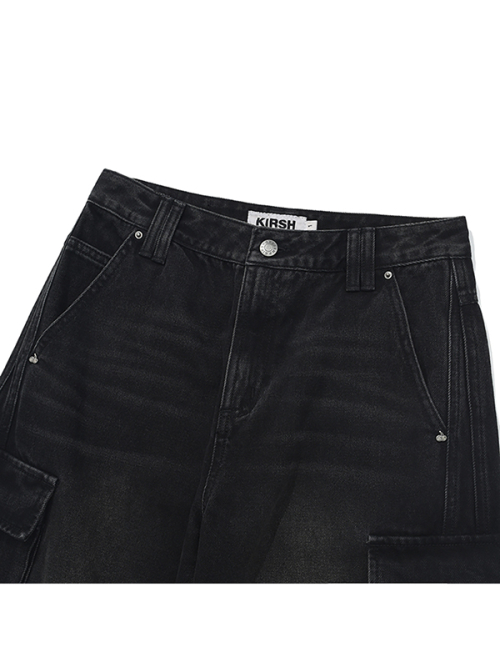 Широкие винтажные джинсы карго Black