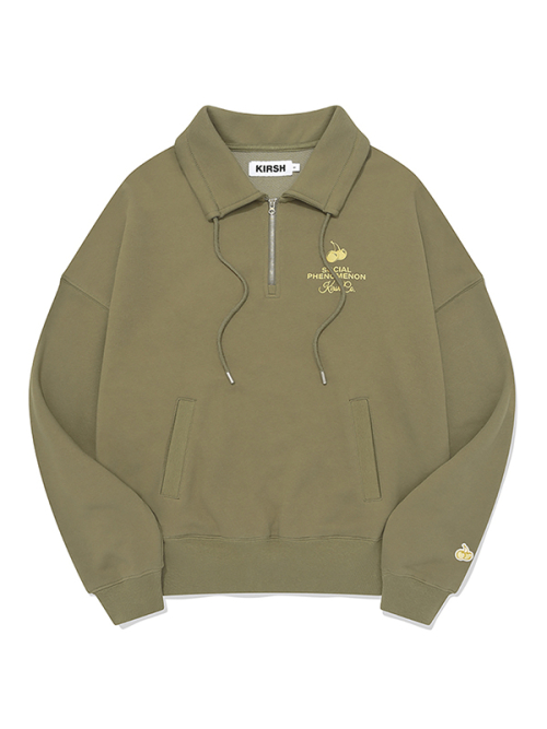 Хаф-зип худи Cherry Arch Logo [Light Khaki]