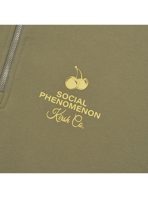 Хаф-зип худи Cherry Arch Logo [Light Khaki]