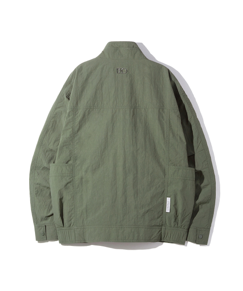 Double-Layered Collar Nylon Jacket BASIL зеленый