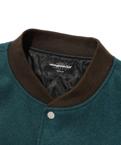EMBOSSED LOGO WOOL LEATHER VARSITY JACKET_GREEN(NG2EFUB930A)