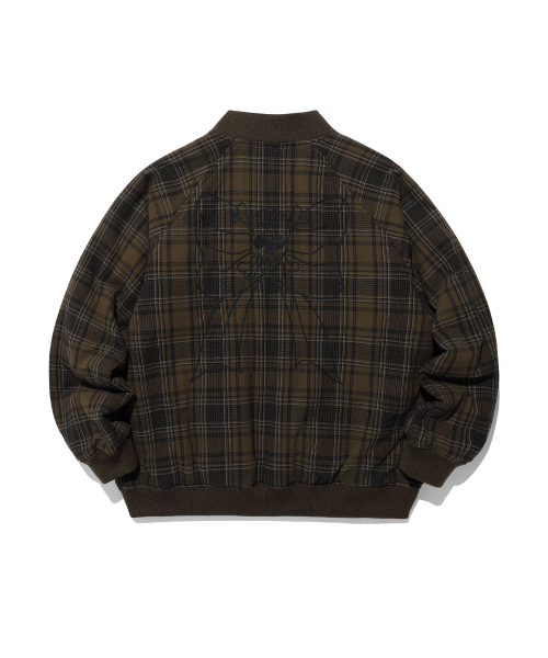 DRESSY CHECKERED SOUVENIR JACKET_BROWN(NG2EFUB931A)