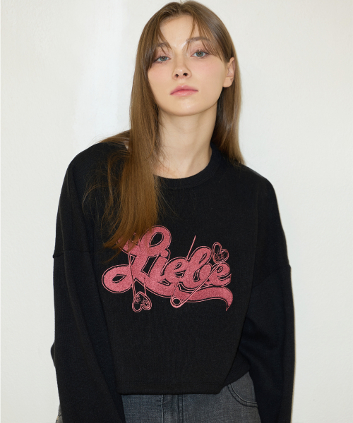 LOVE’S FIN CROP KNIT черный