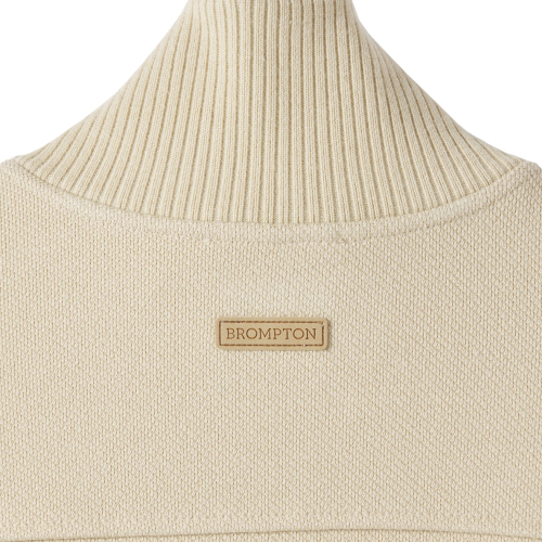 DIAGONAL JACQUARD HALF ZIP SWEAT T-SHIRT - BUTTER (P244USW433)