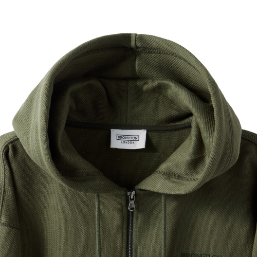 DIAGONAL JACQUARD HOOD FULL ZIP - OLIVE (P244UFT433)