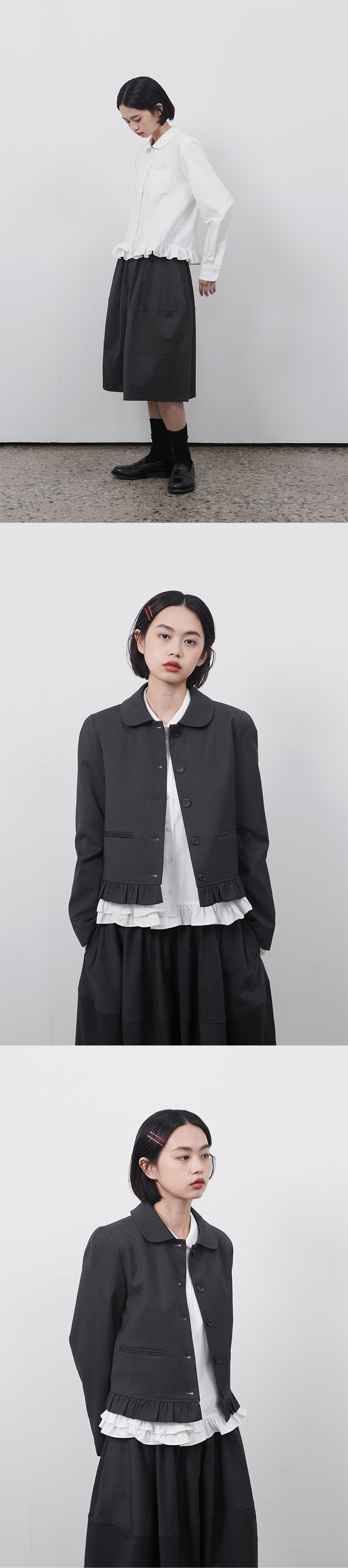 【ラッピング無料】 | MUSINSA OHESHIO IVORY BLOUSE, POCKET FRILL トップス