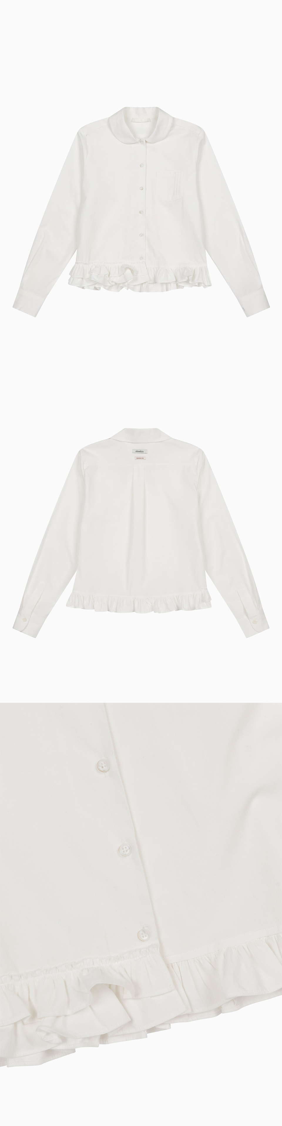 最も完璧な OHESHIO | MUSINSA FRILL IVORY BLOUSE, POCKET トップス