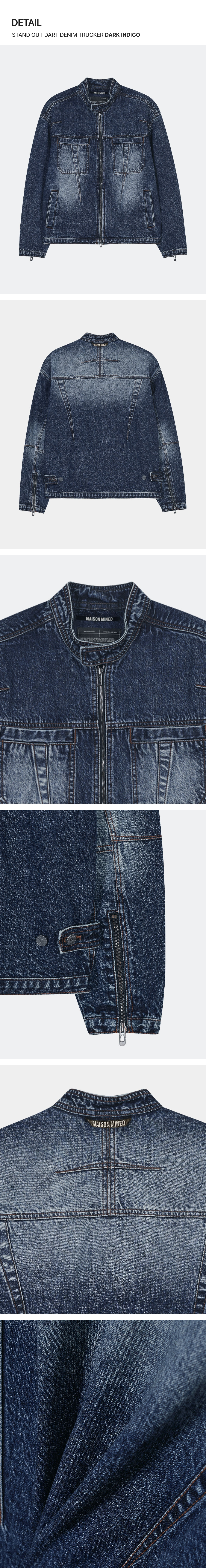 MUSINSA | MAISON MINED STAND OUT DART DENIM TRUCKER DARK INDIGO