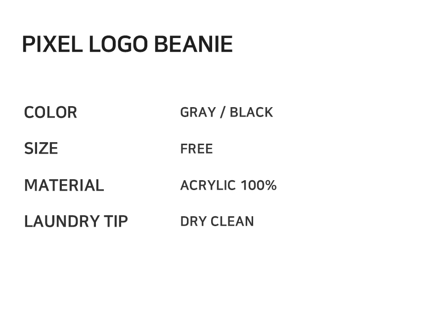 PIXEL LOGO BEANIE - 2 COLORS GREY