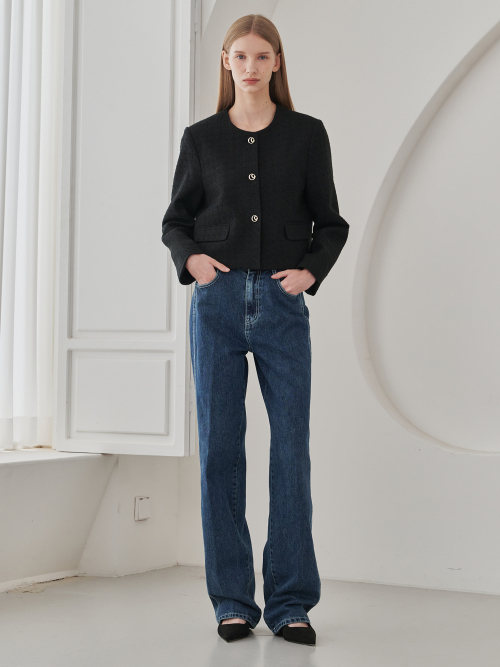Tweed Pearl Blend Jacket - Black