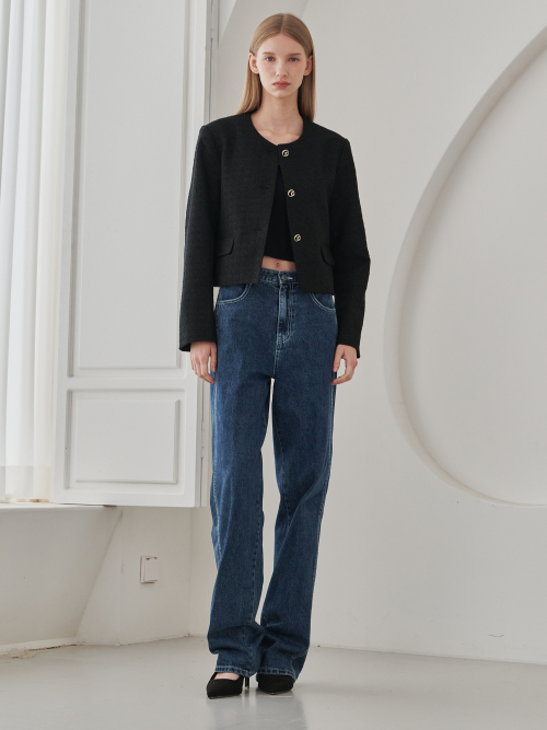 Tweed Pearl Blend Jacket - Black