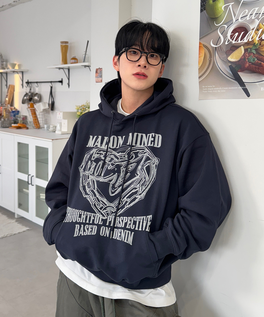 [8COLOR] DOODLE HEART HOODIE