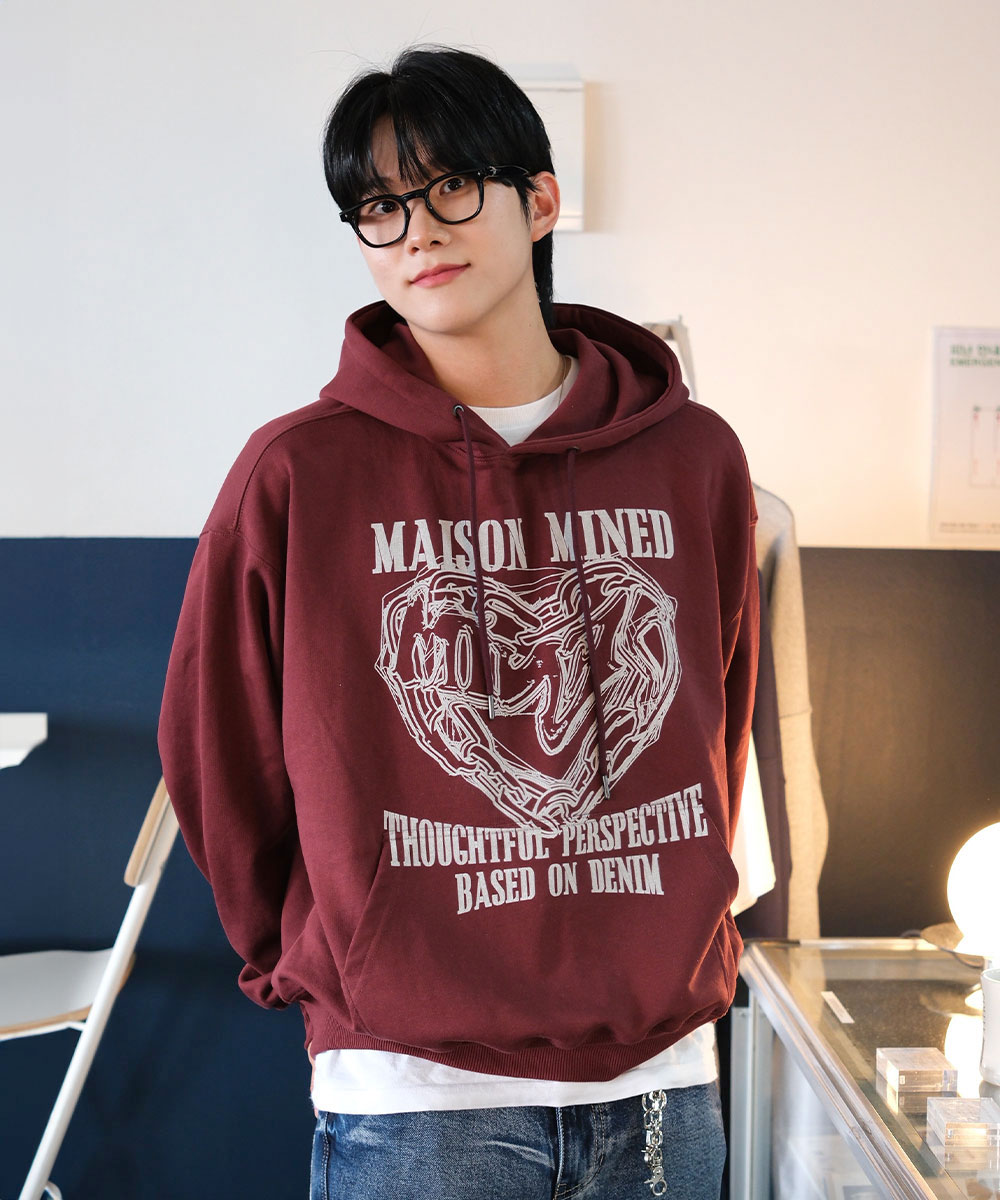 [8COLOR] DOODLE HEART HOODIE