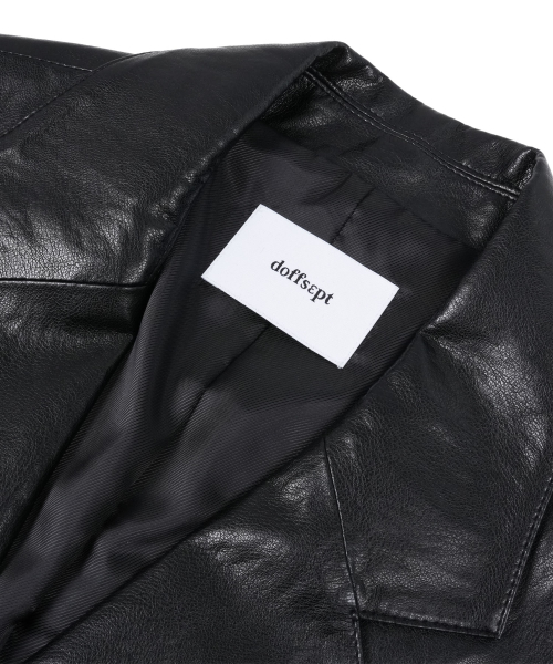 Vegan Leather Classic Single Blazer in Black