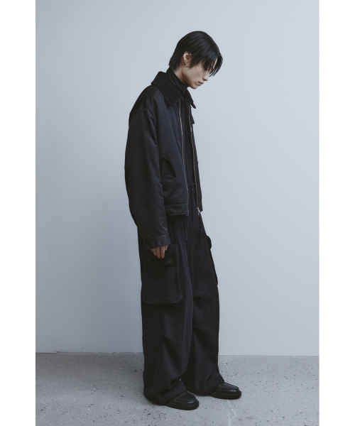 Faux Shearing Collar Blouson - Black