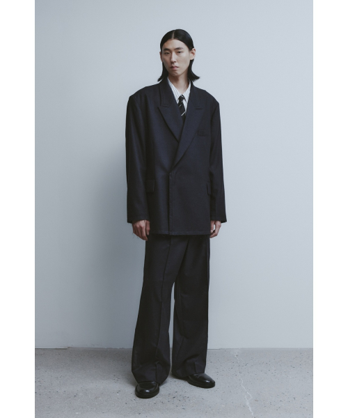 Oversized Double Breasted Jacket - Charcoal Grey