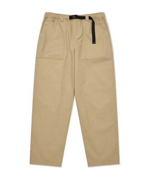 Хлопковые брюки с ремнем из стропы Beige