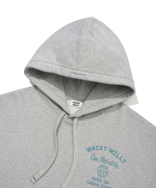 Lettering Heavy Jersey Hoodie Gray thumbnail 4