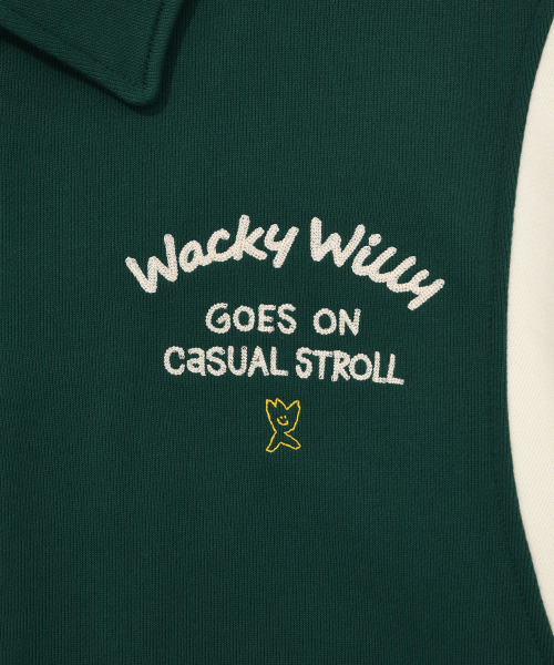 Collar Sweat Varsity Jumper Green thumbnail 5