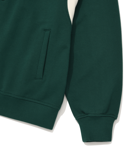 Collar Sweat Varsity Jumper Green thumbnail 6