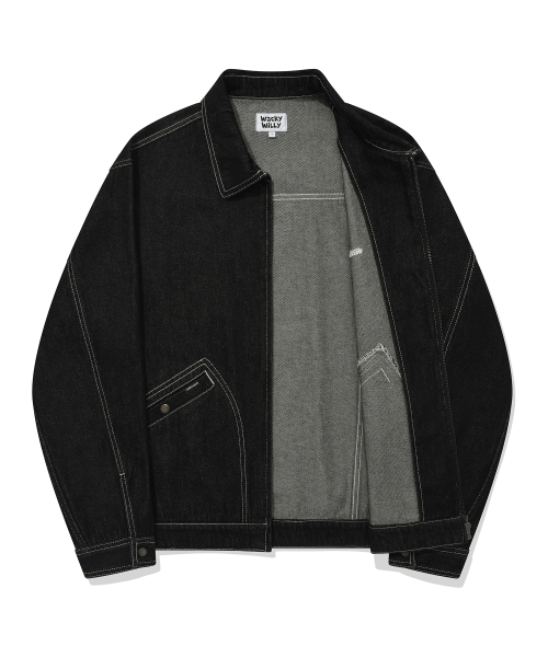 Джинсовая куртка тракер Black (24FW)