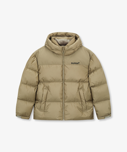 Рипстоп двуцветный укороченный пуховик — Beige