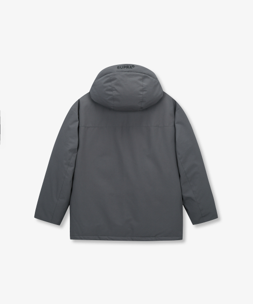Пуховик средней длины с карманами (Grey)