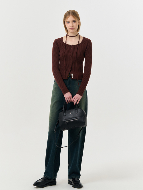 Кардиган New Classic Ribbed Square Neck [BROWN] / WBD3L04519
