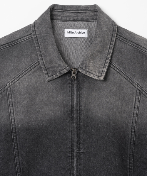 Джинсовая куртка со складками сзади [Washed Black]