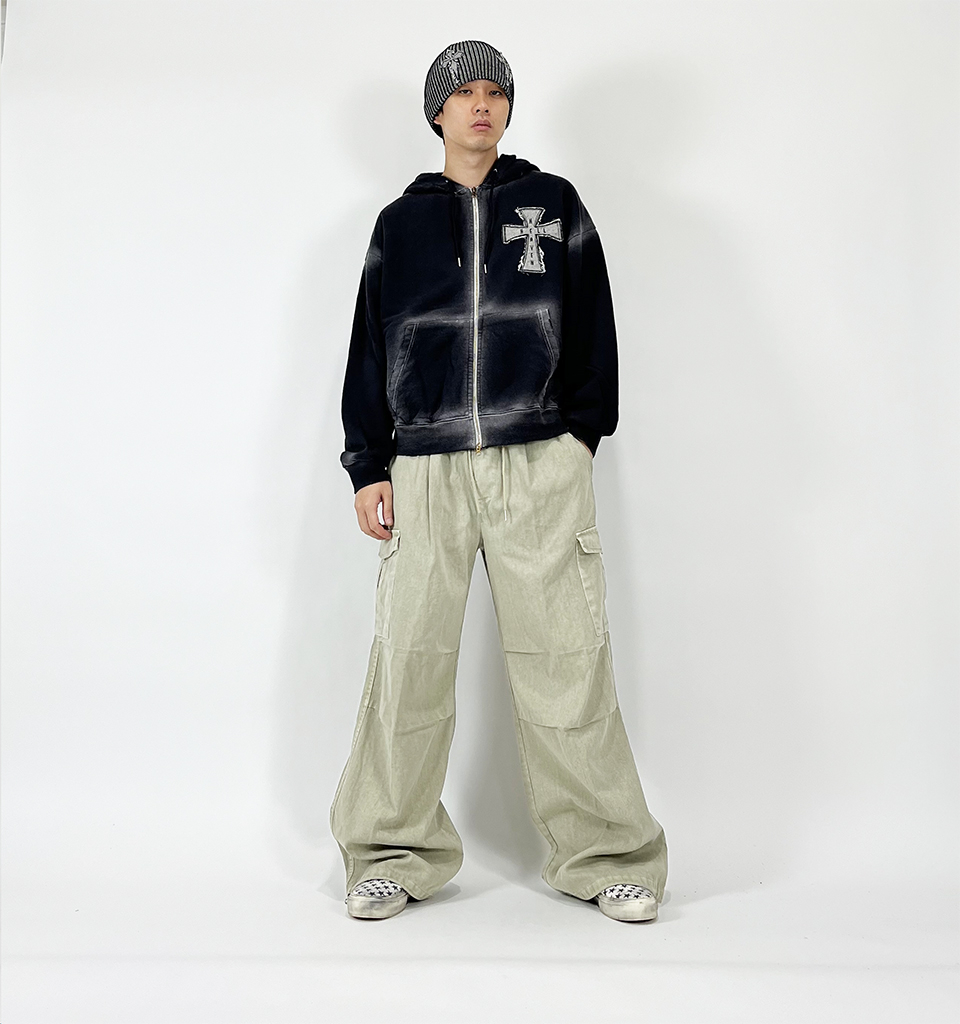 MUSINSA | SK8ER ROCK Hell Heaven Cross Vintage Sweat Hood